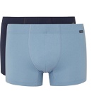 Hanro - Two-Pack Stretch-Cotton Boxer Briefs - Blue
