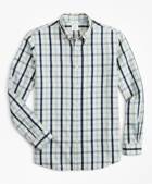 Brooks Brothers Men's Milano Slim-Fit Sport Shirt, Indigo Multi-Gingham | Blue