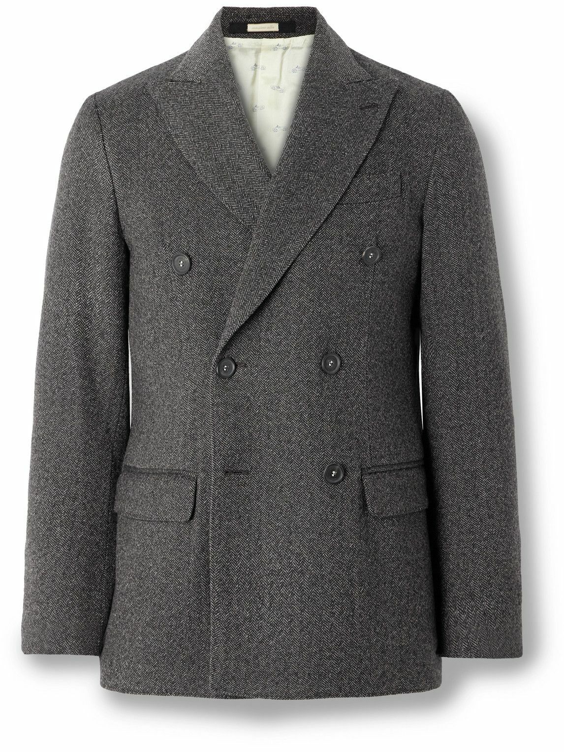 Massimo Alba - Double-Breasted Herringbone Cashmere and Wool-Blend