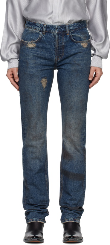 Photo: AARON ESH Blue Washed Denim Jeans