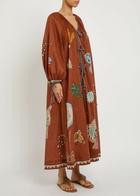 Alemais Laurence Printed Woven Maxi Dress Rust