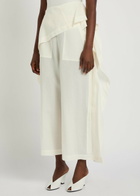 Issey Miyake Draped Wide-leg Paper-blend Trousers White