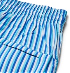DEREK ROSE - Mid-Length Striped Swim Shorts - Blue