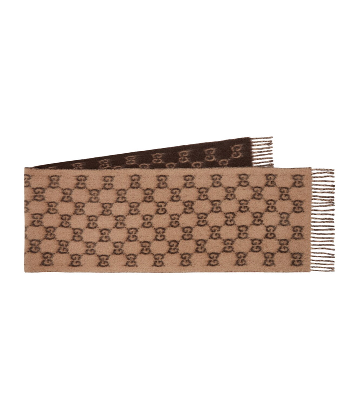 Photo: Gucci GG fringed scarf