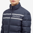 Gucci Men's Logo Lightweight Down Jacket in Navy