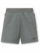 Nike Training - Flex Rep 4.0 Straight-Leg Mesh-Trimmed Dri-FIT Stretch-Ripstop Shorts - Gray