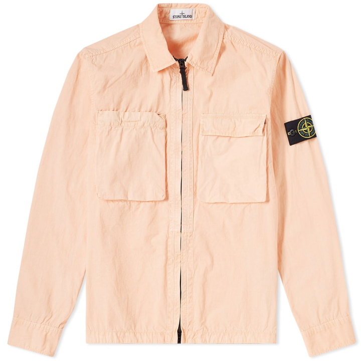 Photo: Stone Island Tela Smerigliata Garment Dyed Zip Overshirt