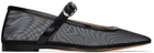 Le Monde Beryl Black Mesh Mary Jane Ballerina Flats