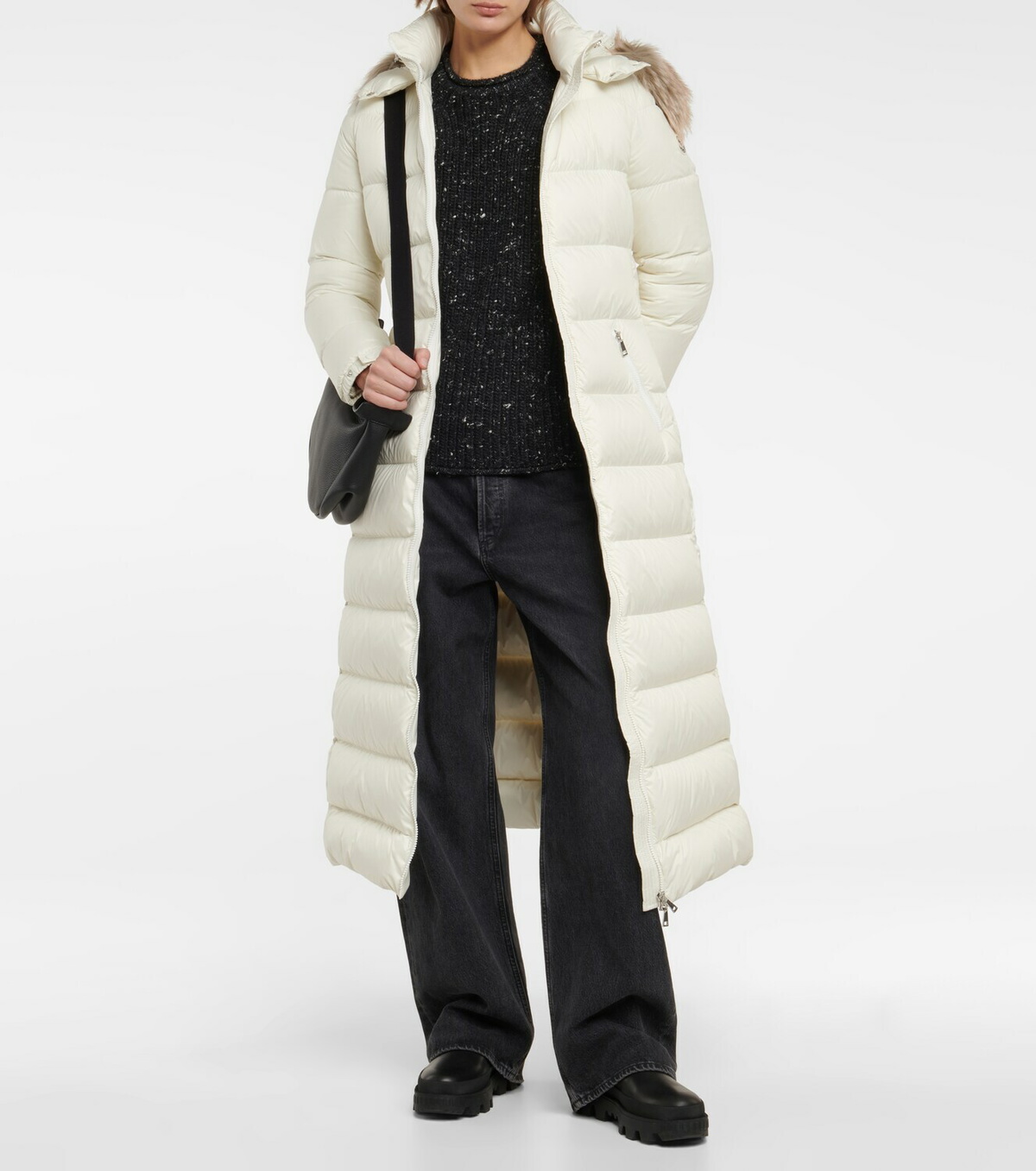 Chaqueta De Plumas Moncler Fudson Largo Mujer Marrón/Beige