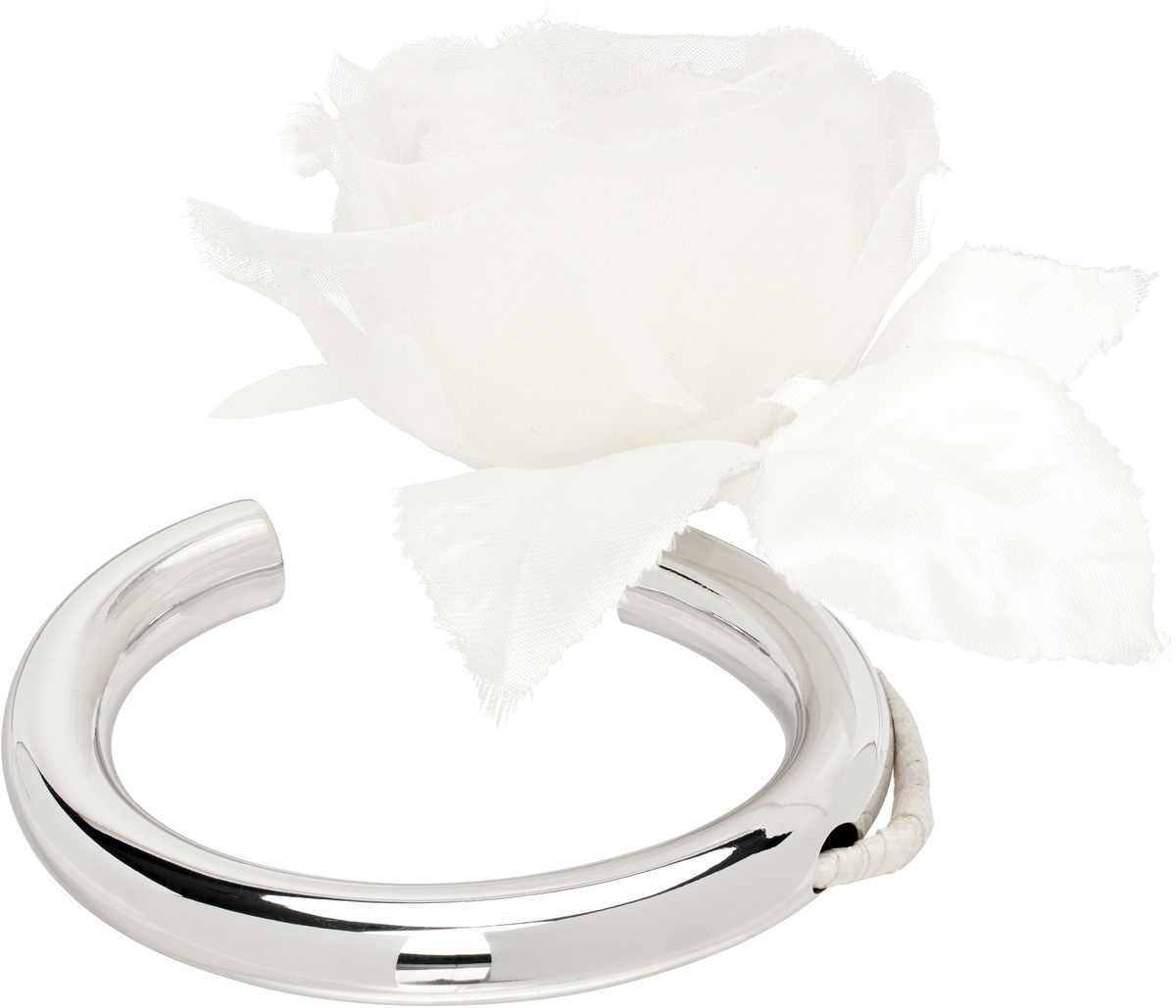 D'heygere SSENSE Exclusive Bridal Capsule Flower Cuff Bracelet