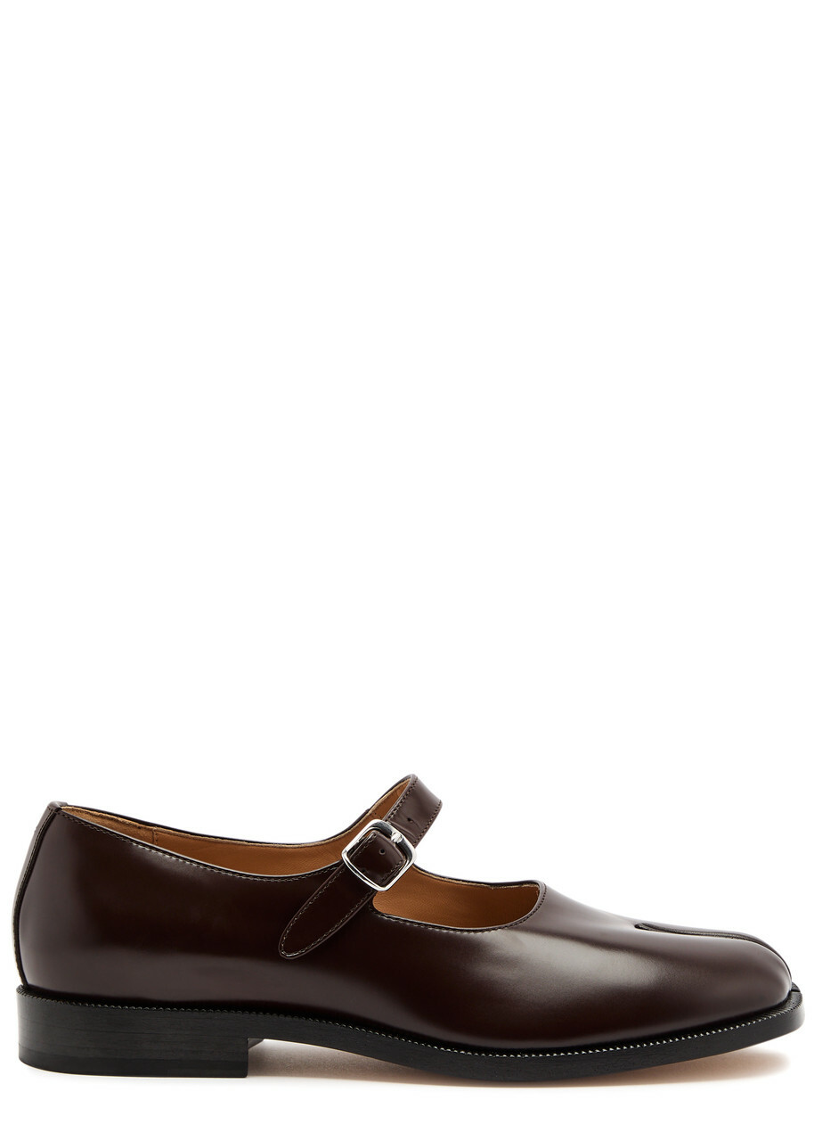 Maison Margiela Tabi Leather Mary Jane Flats Brown Maison