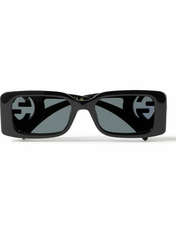 Photo: Gucci Eyewear - Rectangle-Frame Acetate Sunglasses