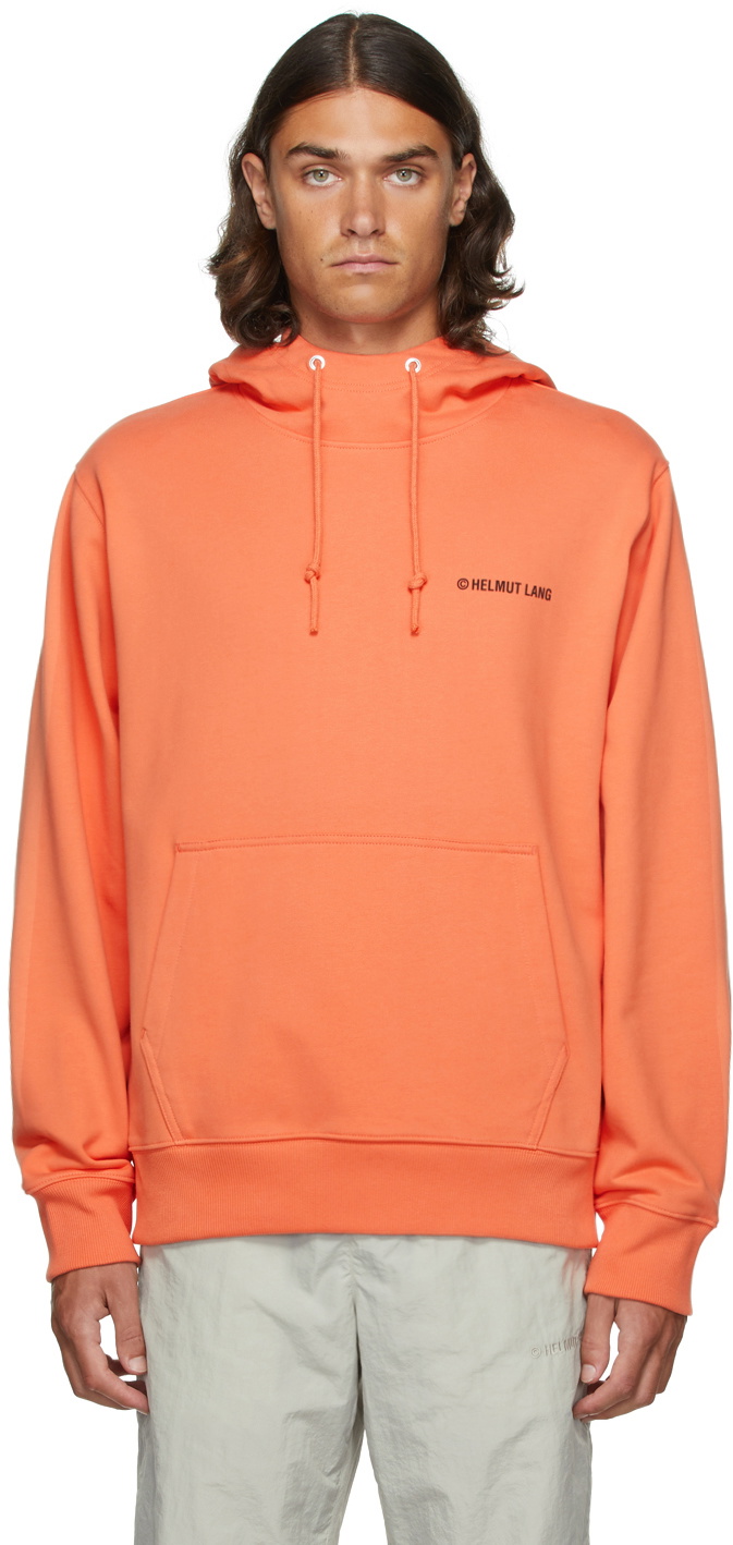 Helmut Lang Orange Logo Mask Hoodie Helmut Lang