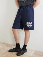 Human Made - Straight-Leg Logo-Print Cotton-Twill Shorts - Blue