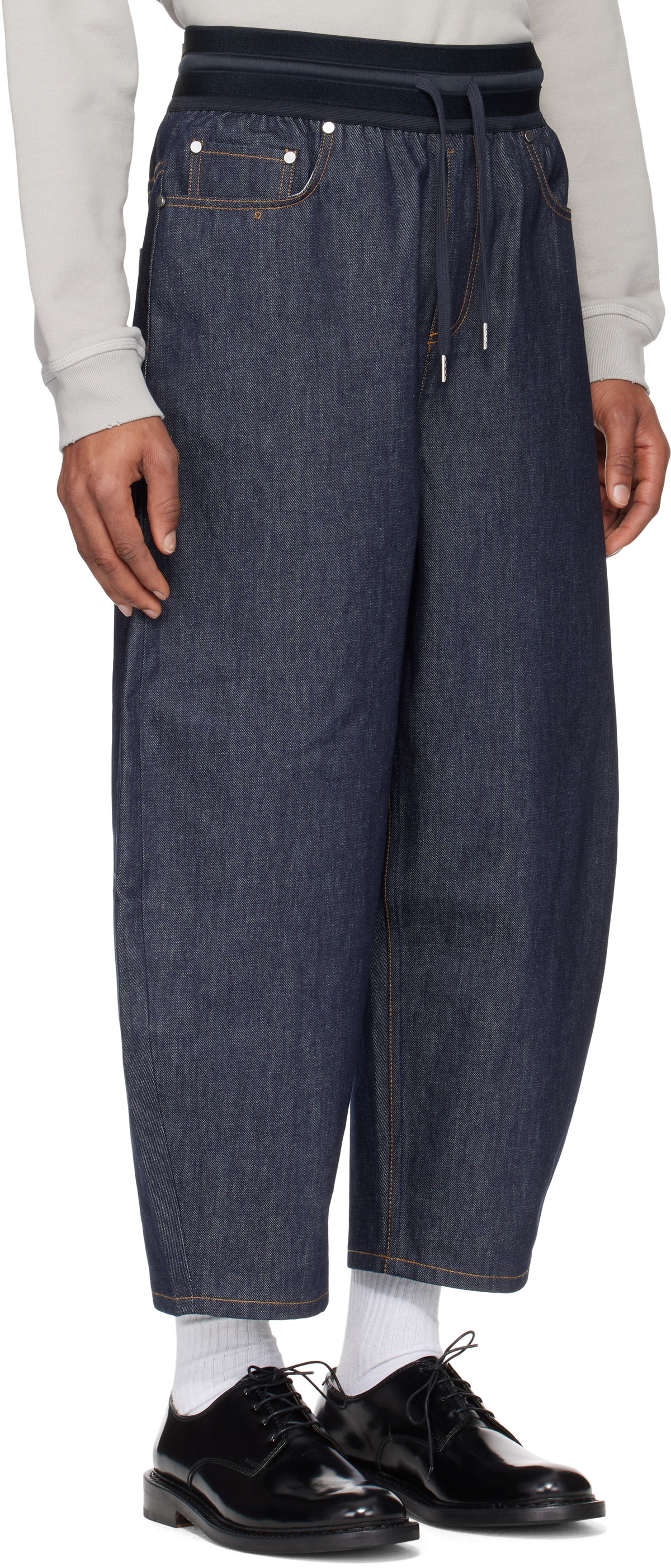 Helmut Lang Indigo Cocoon Pull-On Jeans