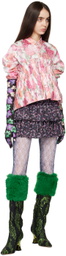 SHUTING QIU SSENSE Exclusive Black Floral Gloves