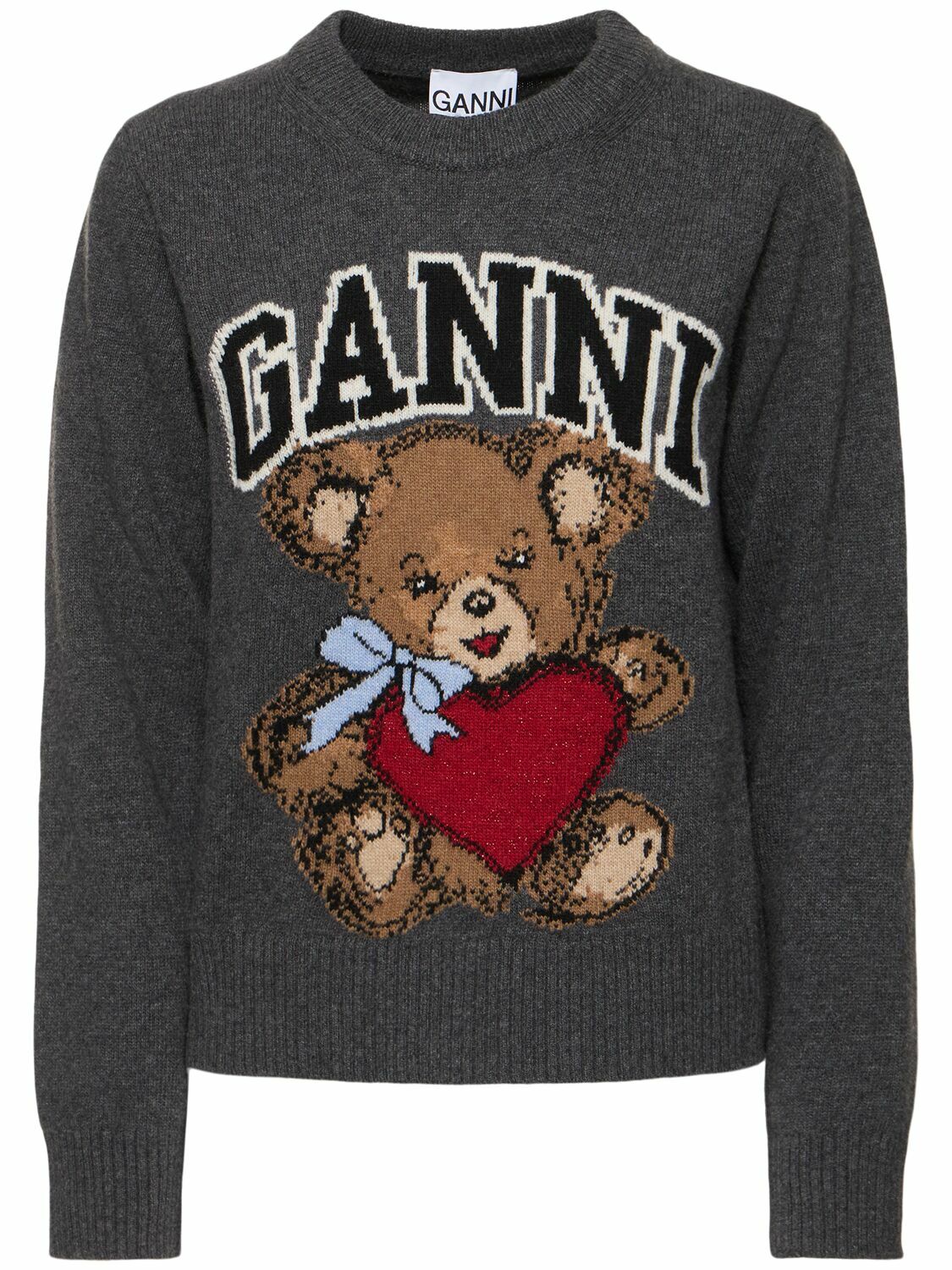 Ganni Women's Neck Sweater Grey main image 1