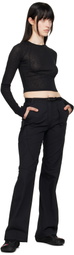 HYEIN SEO Black Low-Rise Belted Trousers