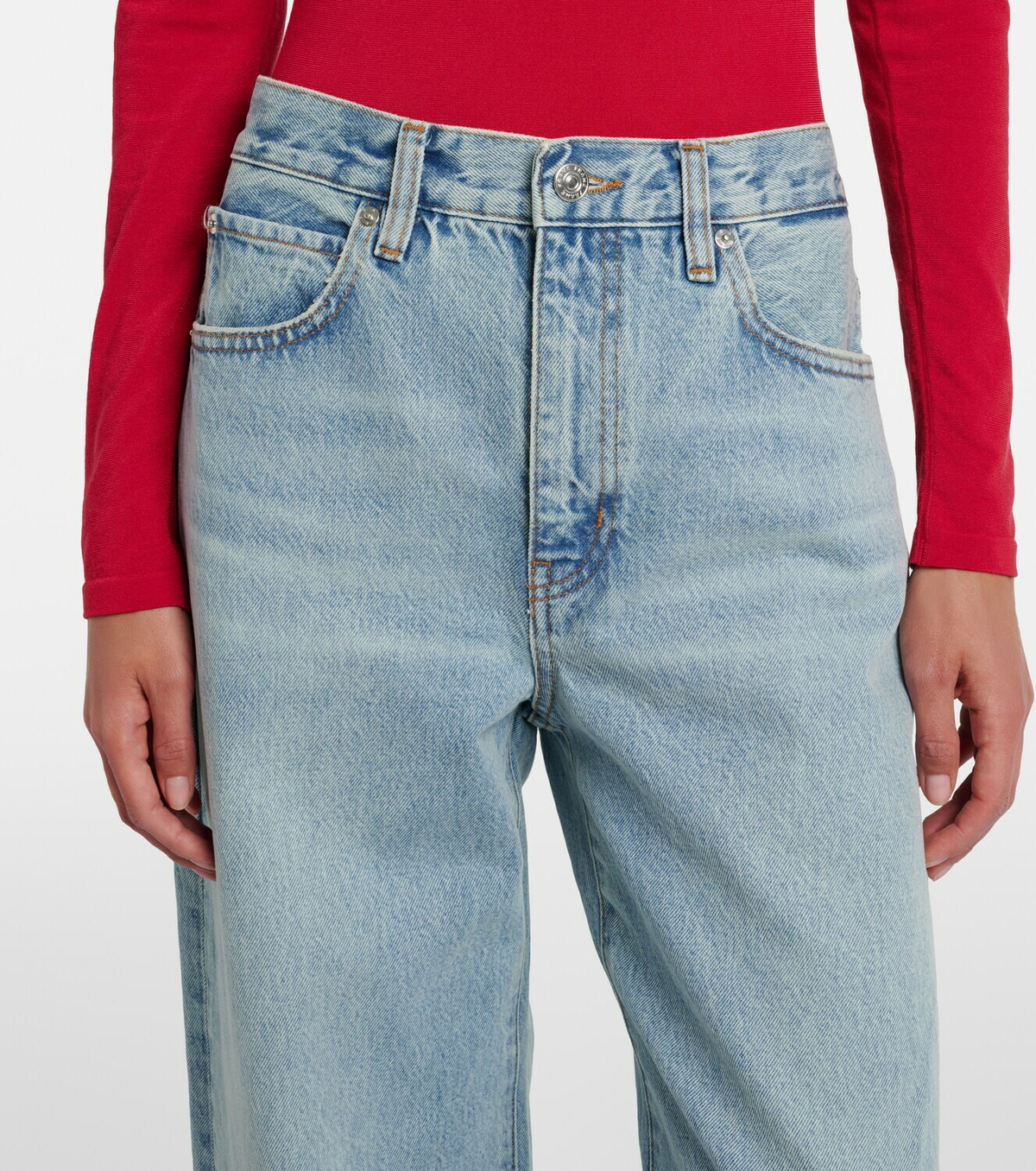 Frame Bow barrel-leg jeans