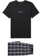 Calvin Klein Underwear - Logo-Print Cotton-Blend Jersey Pyjama Set - Black