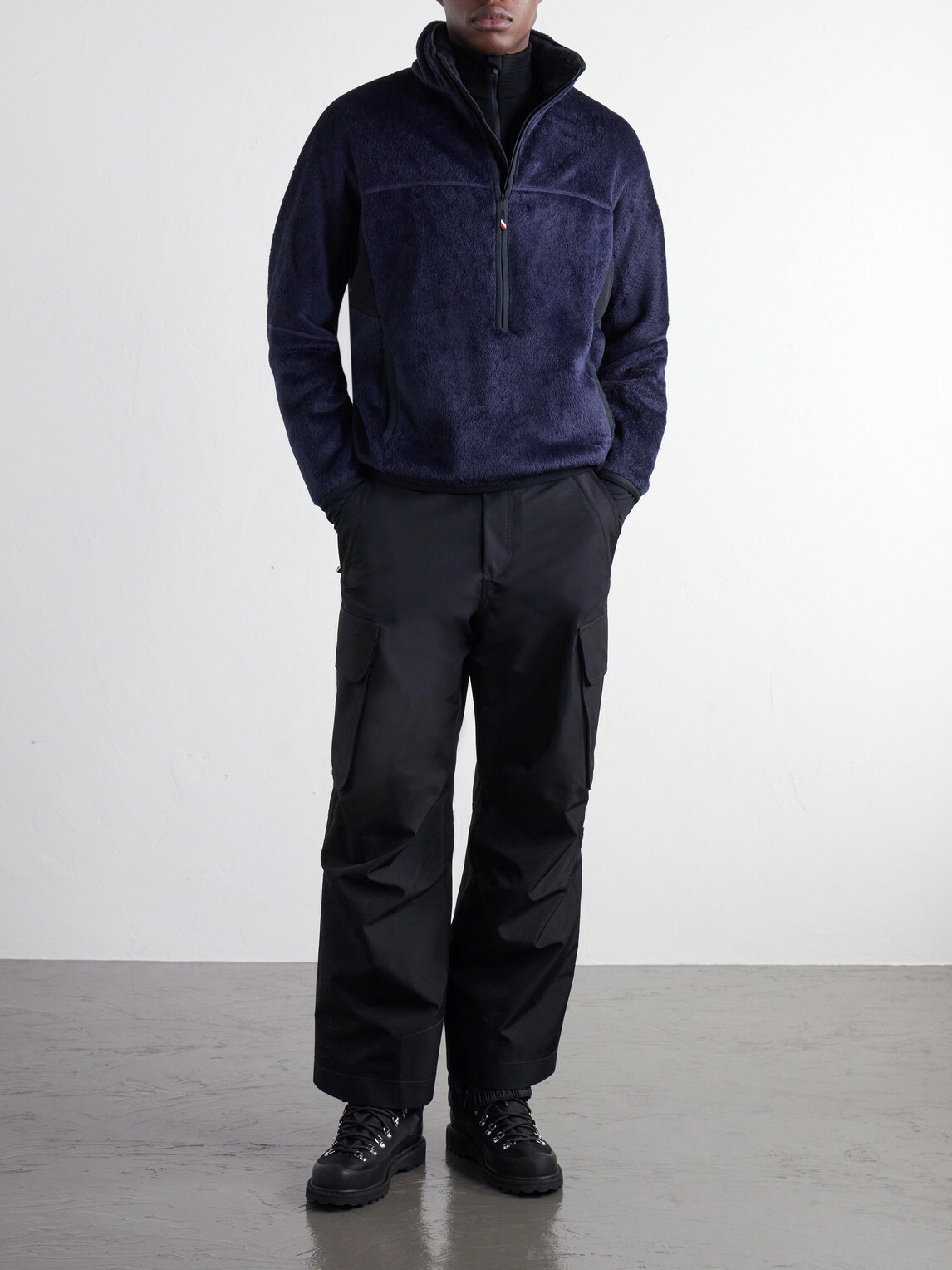 Moncler Grenoble - Panelled Polartec® Fleece Half-Zip Ski Mid-Layer - Blue