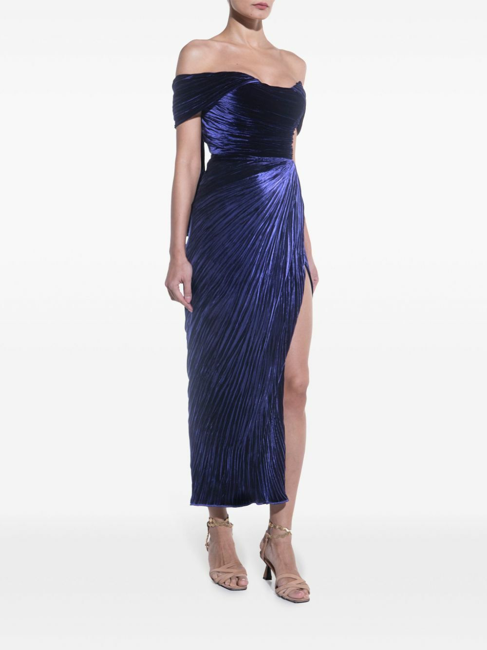midi dress y2k Y2K Blue Gradient Strappy Midi Dress – MAUVSTUDIO®