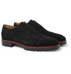 Christian Louboutin - Hubertus Cap-Toe Suede Oxford Shoes - Black
