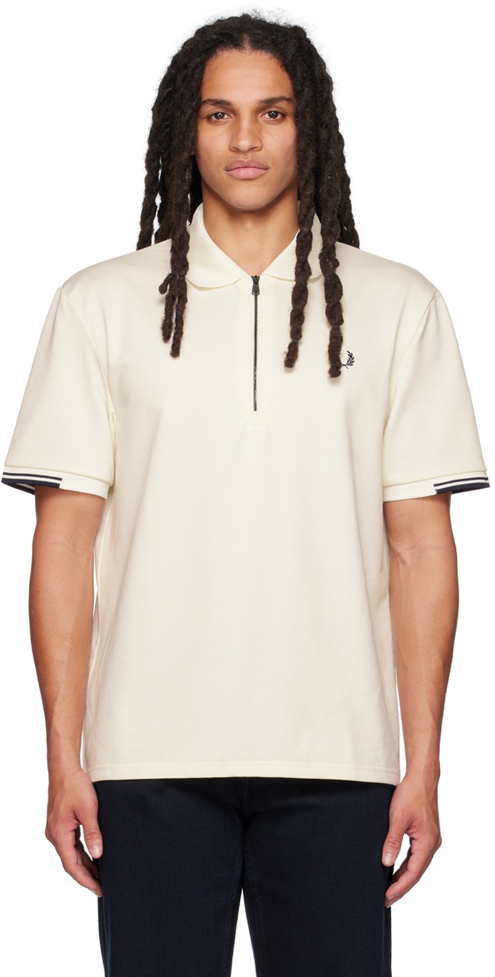 Fred Perry Off-White Half-Zip Polo Fred Perry