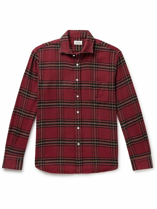 Photo: Hartford - Paul Checked Cotton-Flannel Shirt - Red