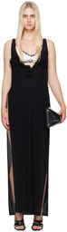 Magda Butrym Black High Leg Midi Dress