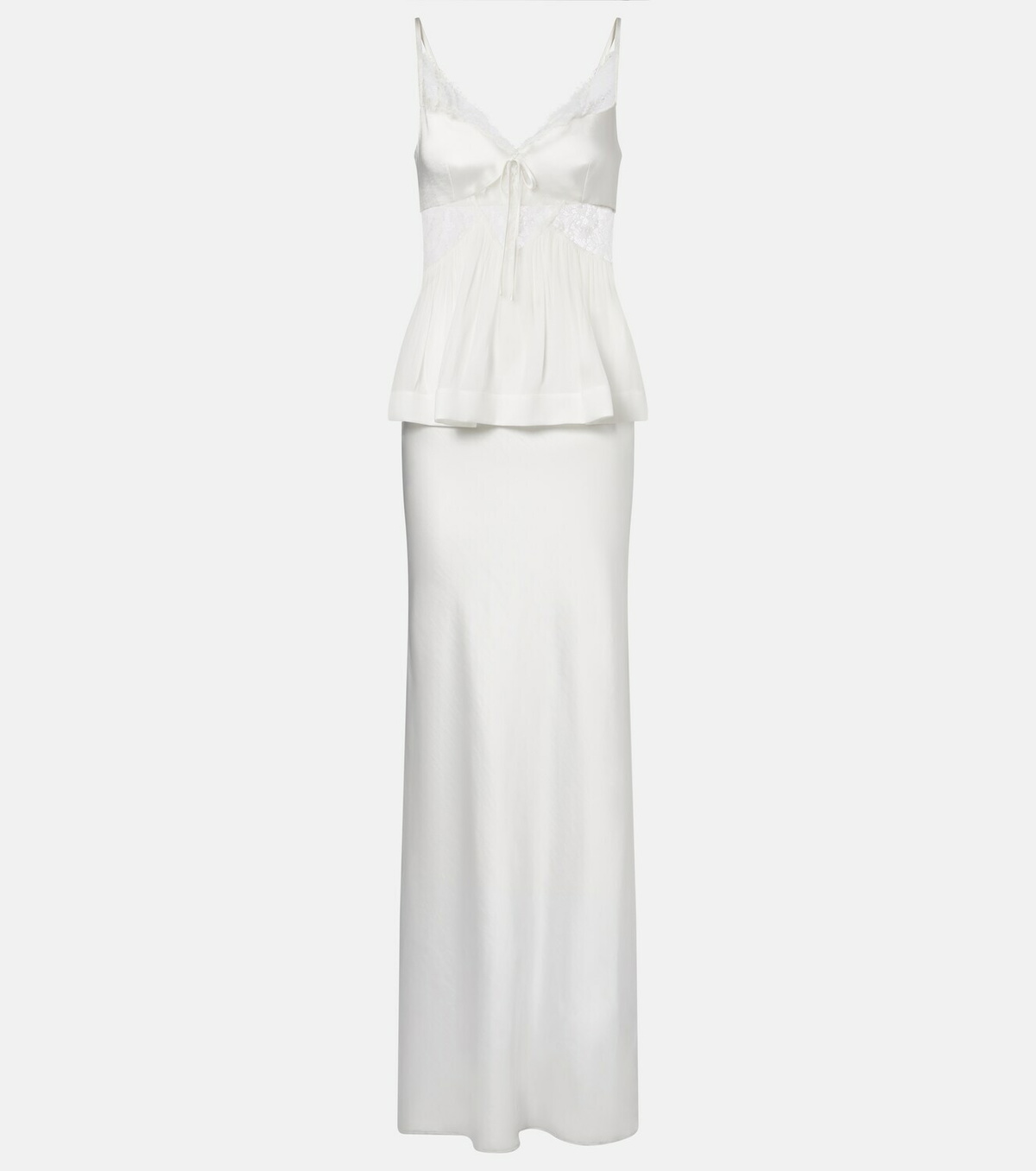Self-Portrait Lace-trimmed georgette and satin gown