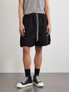 DRKSHDW by Rick Owens - Long Boxers Butt Zipp Straight-Leg Cotton-Canvas Shorts - Black