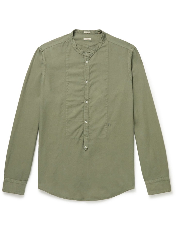 Photo: Massimo Alba - Kos Grandad-Collar Twill Shirt - Green