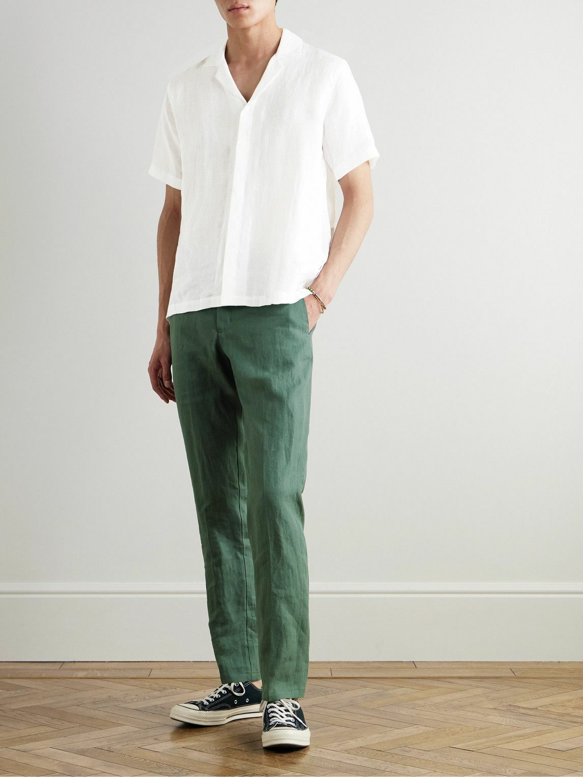 Orlebar Brown - Griffon Tapered Linen Trousers - Green