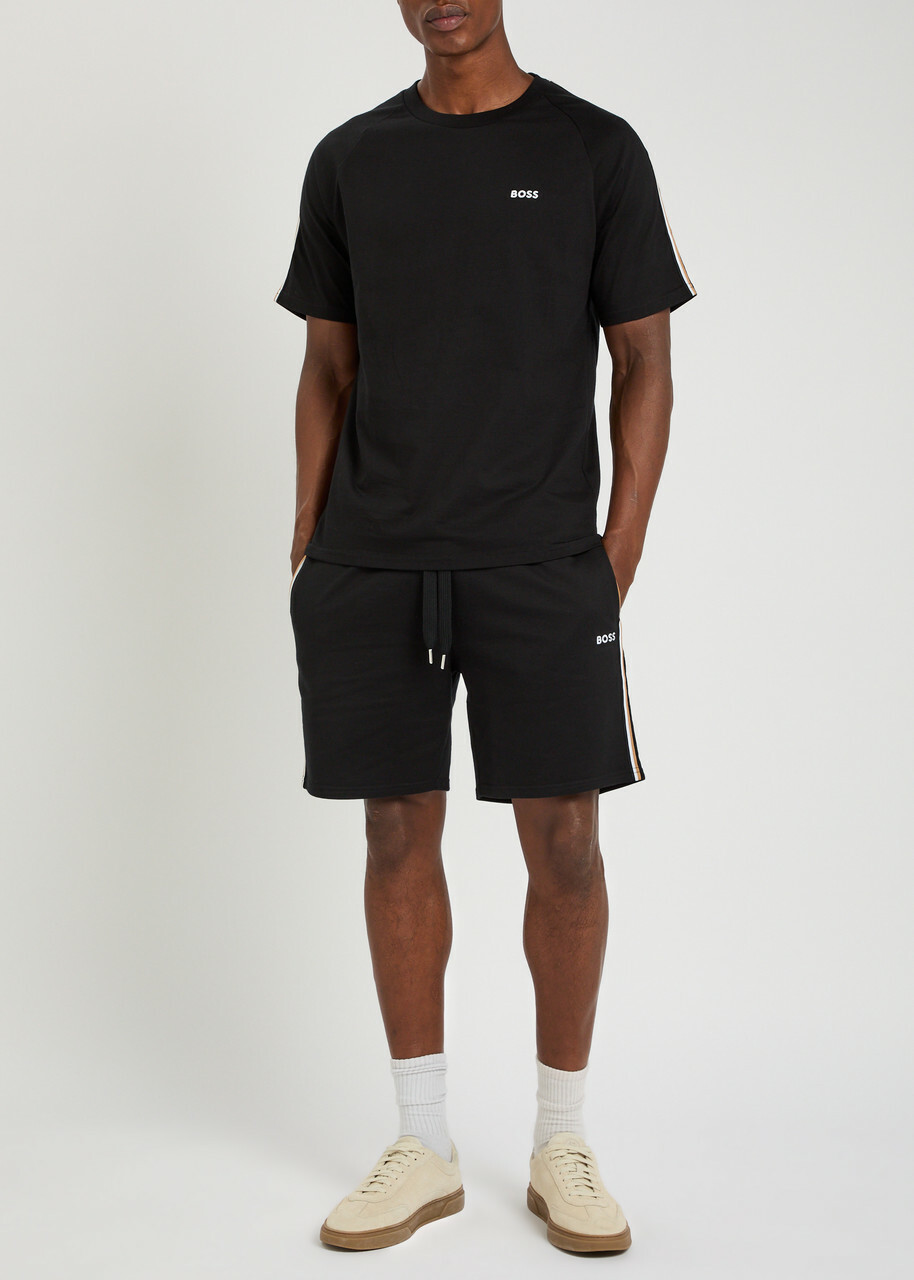 Boss Iconic Logo-embroidered Cotton T-shirt Black