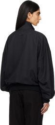 Fear of God Navy Wool High Neck Track Jacket