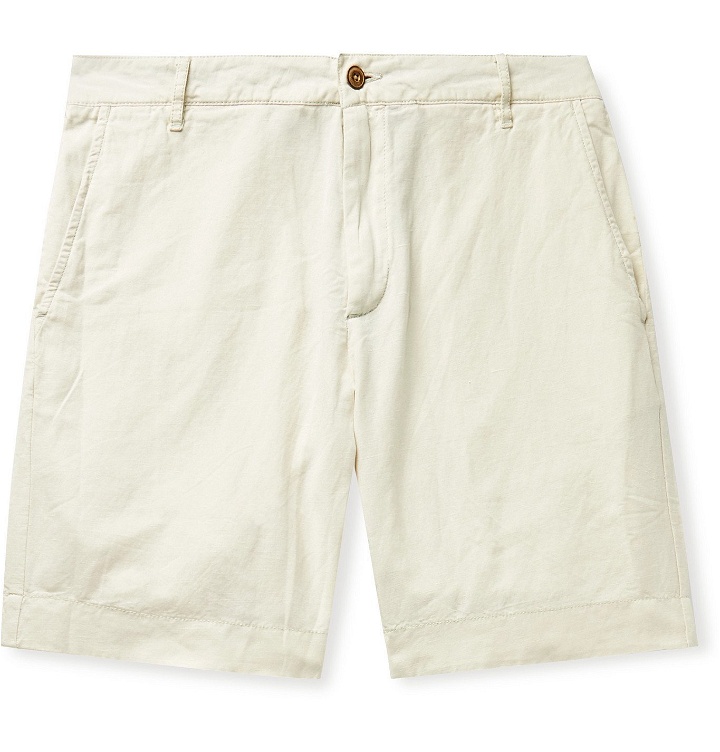 Photo: Faherty - Malibu Slub Linen and Cotton-Blend Shorts - Neutrals