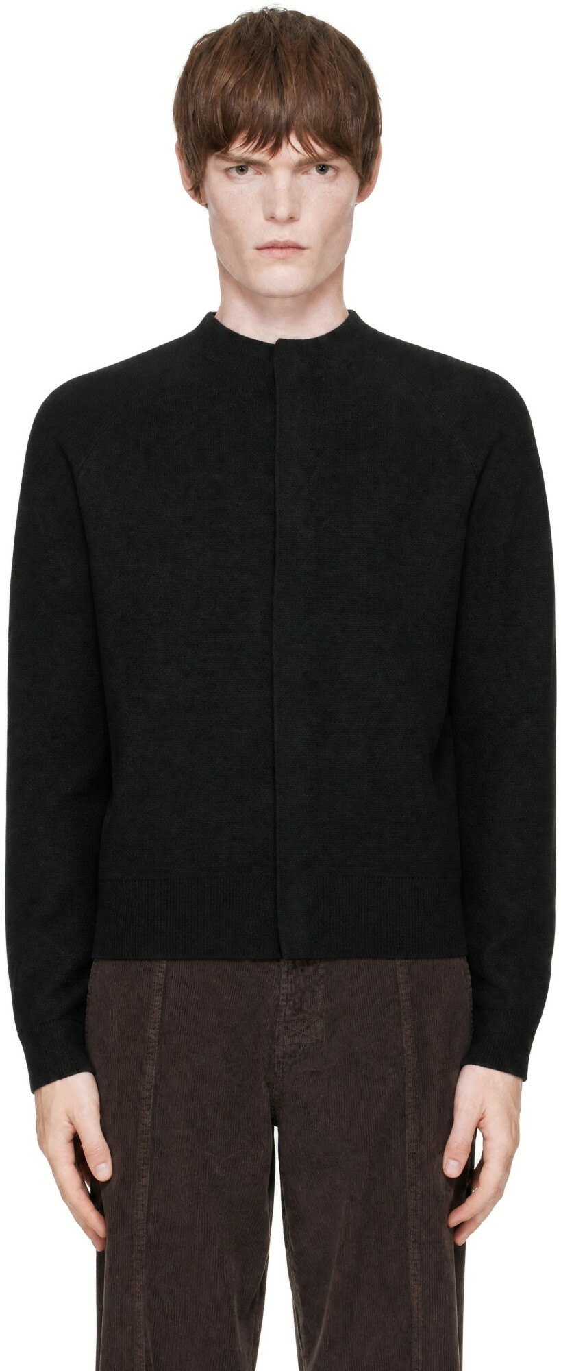 AMOMENTO Black Rounded Sleeve Cardigan