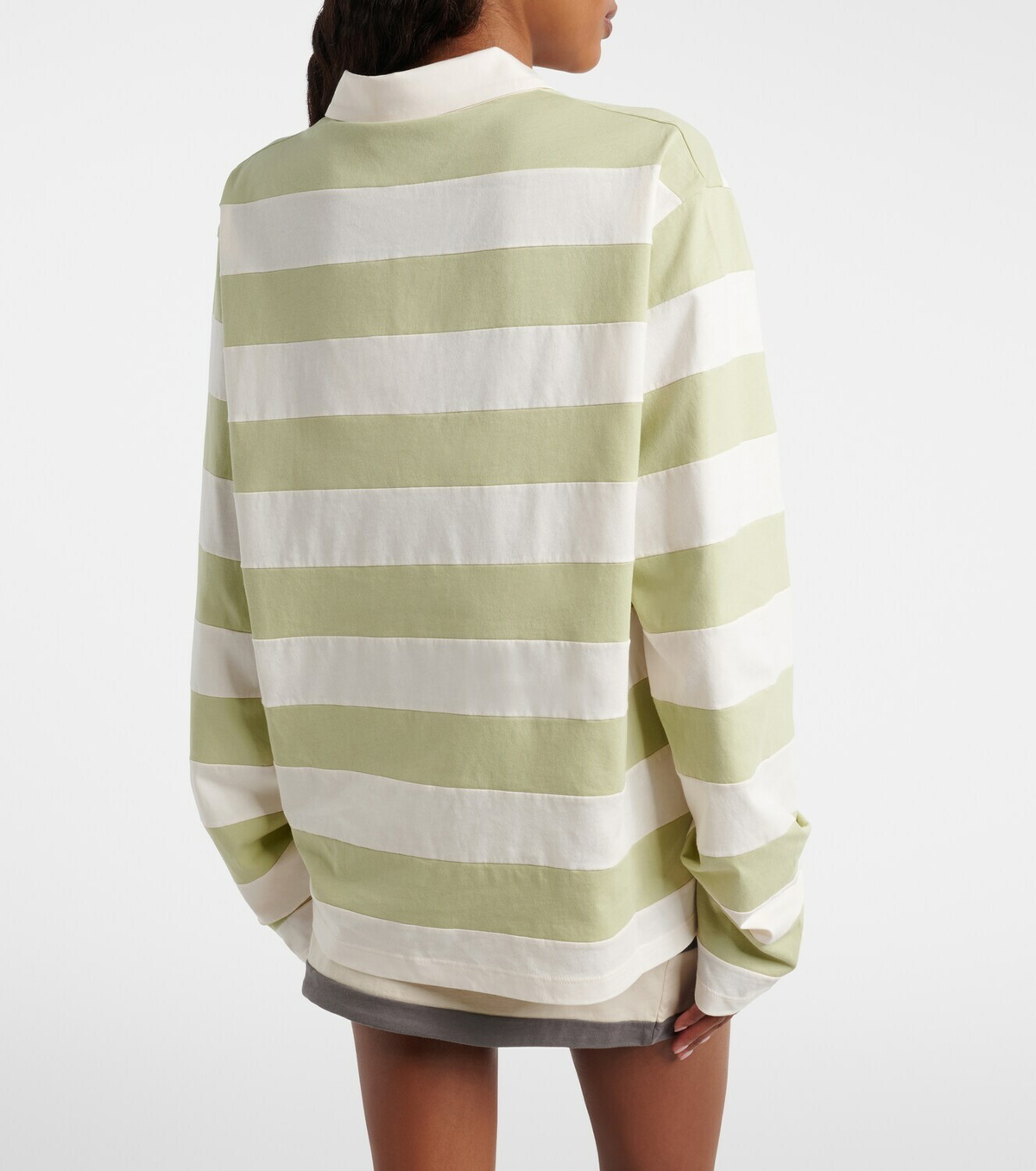 Miu Miu Striped cotton jersey polo shirt
