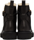 Valentino Garavani Leather & Shearling VLogo Combat Boots