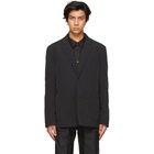 Juun.J Black Taffeta Two-Button Blazer