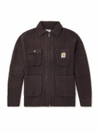 Carhartt WIP - Logo-Appliquéd Ribbed-Knit Zip-Up Cardigan - Brown