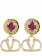 VALENTINO GARAVANI V Logo & Crystal Drop Earrings