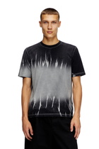 Diesel Tie-dye T-shirt with logo embroidery - T-Shirts Mens in Black