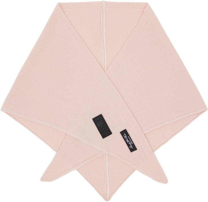 Photo: MM6 Maison Margiela Pink Wool-Blend Scarf