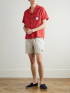 Portuguese Flannel - Spring Straight-Leg Embroidered Linen and Cotton-Blend Shorts - Neutrals