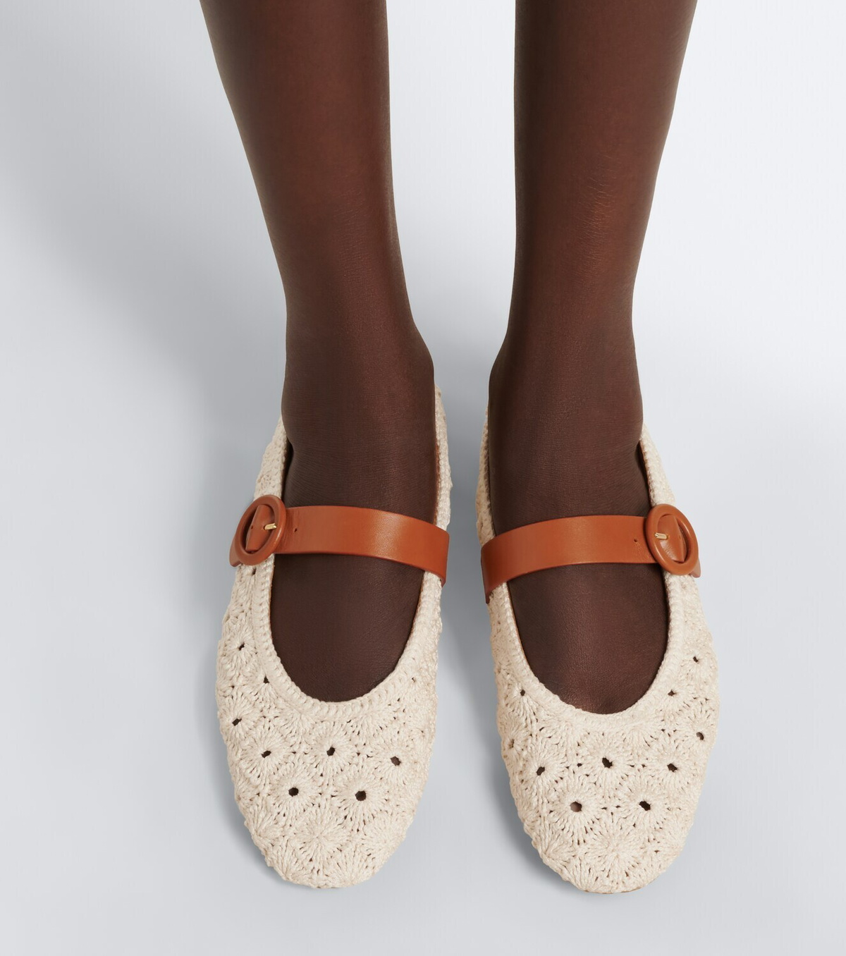 Aquazzura Loom macramé Mary Jane flats
