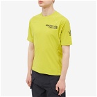 Moncler Grenoble Men's Technical Embossed Logo T-Shirt in Yellow