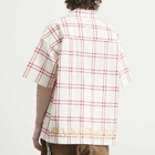 MASTERMIND WORLD Men's Plaid Short Sleeve Shirt in White Red