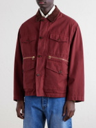 Drake's - Corduroy-Trimmed Cotton Jacket - Red